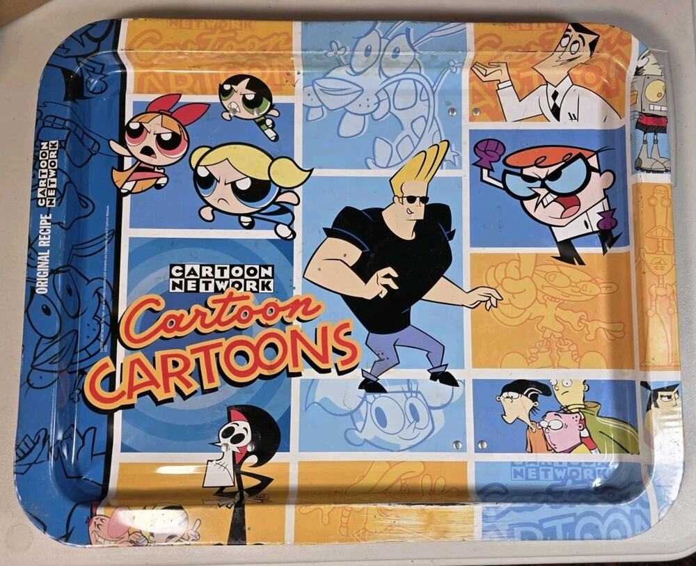 CARTOON NETWORK TV Tray Adult Swim Superman Johnny Bravo Power Puff Missing legs